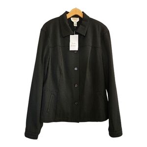 Talbots Stretch Jacket Womens 16 NWOT Vtg Black Office Careerwear Classic